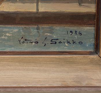 VÄINÖ SAIKKO, olja på duk uppfodrad på kartong, singerad och daterad 1936.