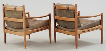 FÅTÖLJER, ett par, "Läckö", Ingmar Thillmark, OPE möbler, 1950/60-tal.