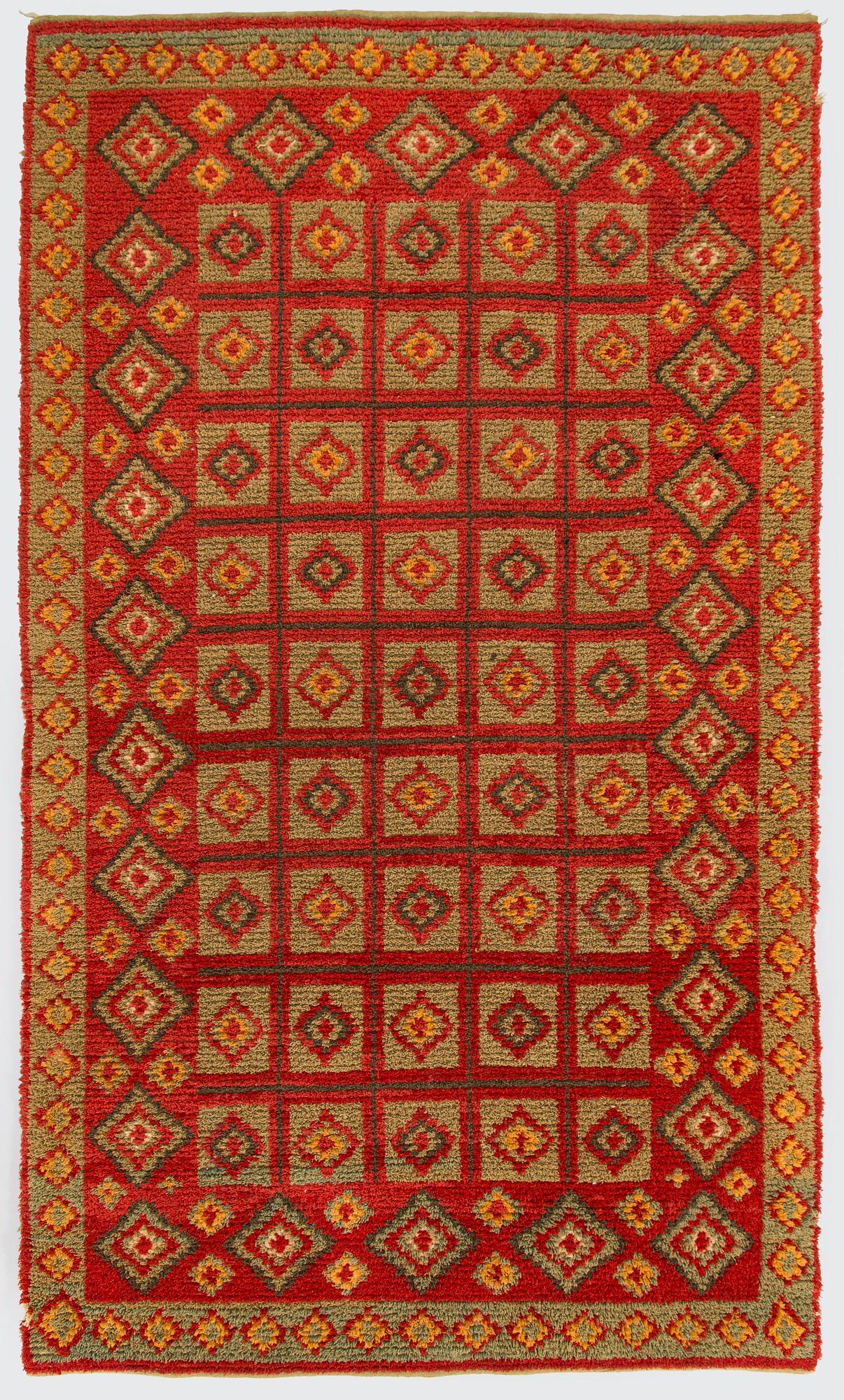 Rya / täcke, Finland, circa 1800. Ca 206 x 117 cm.