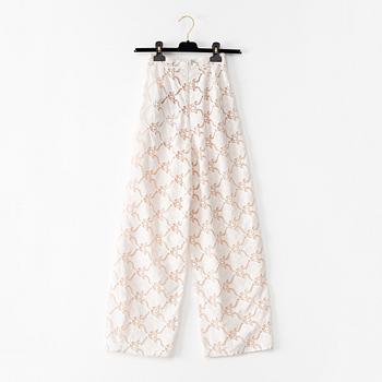 Chanel, a pair of cotton and silk pants, french size 34.