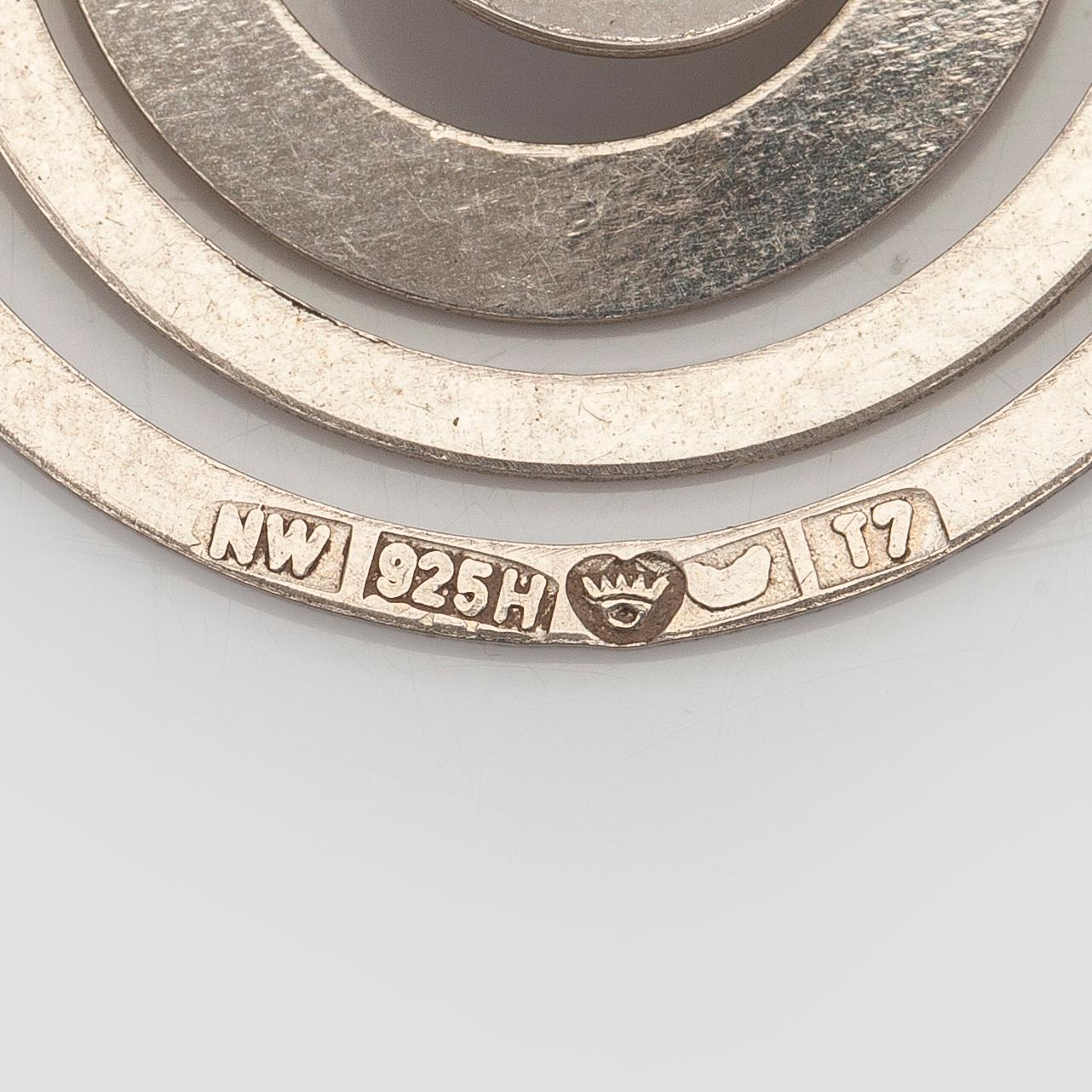 Tapio Wirkkala, earrings, "Silver Moon", silver, Kultakeskus 1972.