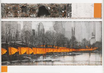 Christo & Jeanne-Claude, offset with collage, 2013, signed.