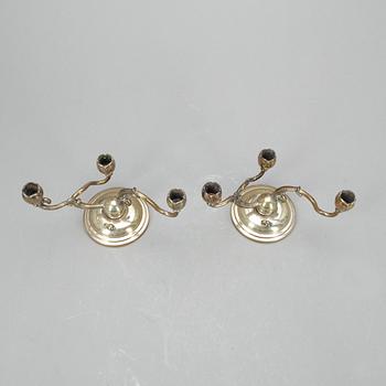LJUSSTAKAR, ett par, W A Bolin, silver, 1950.