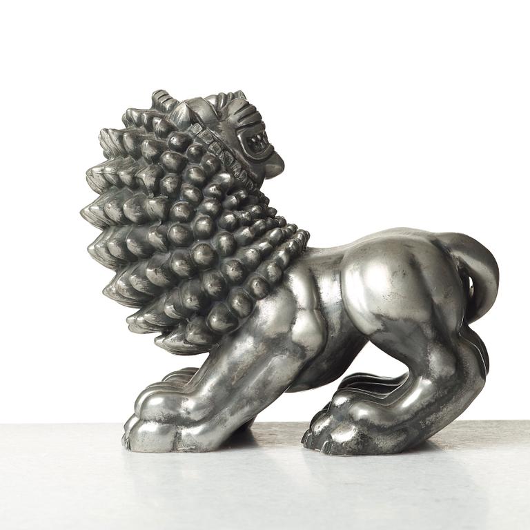 Anna Petrus, a pewter sculpture of a lion, Svenskt Tenn, Stockholm 1960.