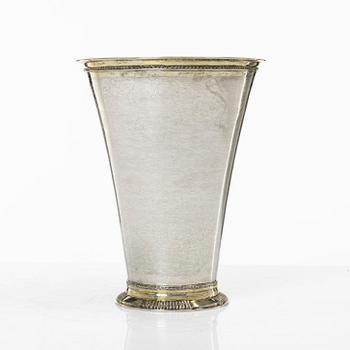 Christoffer Wasserman, bägare, delvis förgyllt silver, Lindesberg (verksam 1734-1770).