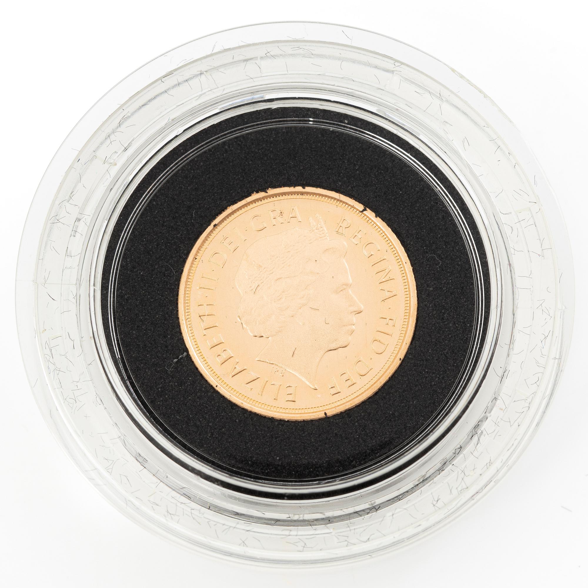 Gold coin, Great Britain, Elizabeth II, Quarter Sovereign, 2012.