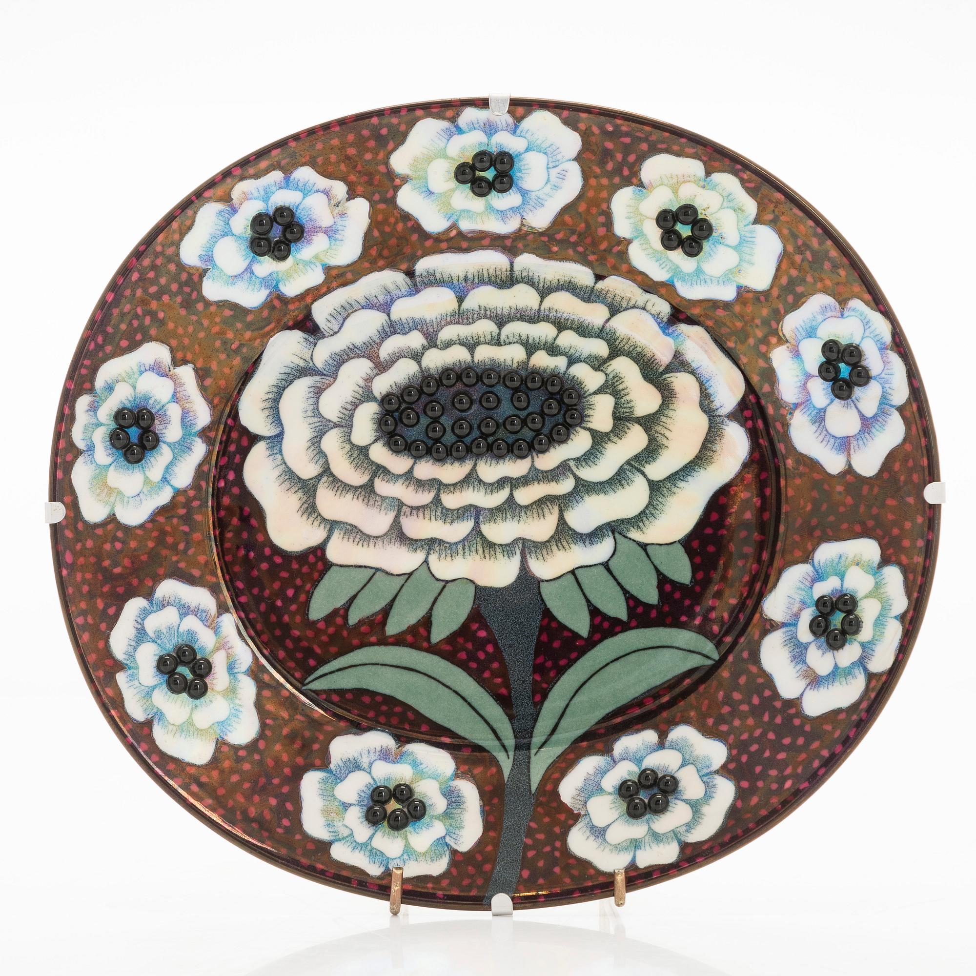 Birger Kaipiainen, Fat, "Fiori", keramik, märkt Birger Kaipiainen, Arabia Art made in Finland 1983, 65/2000.