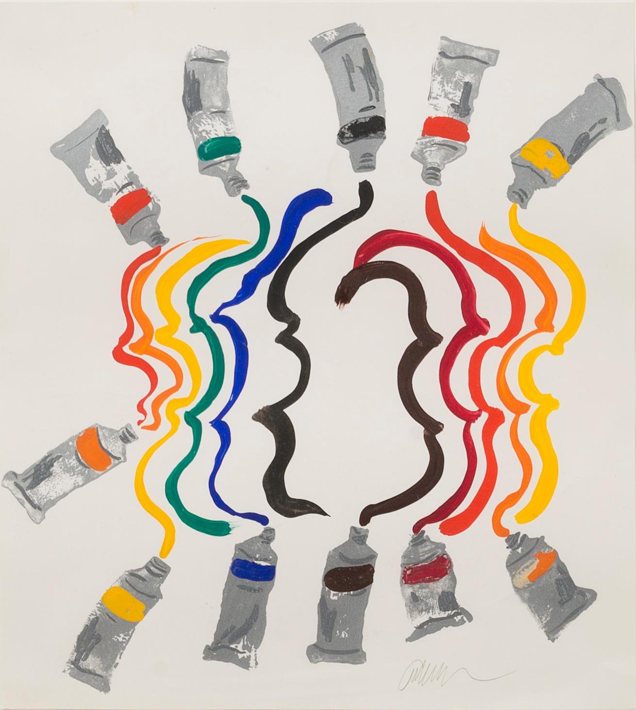 FERNANDEZ ARMAN, gouache on paper, signed, 1987.