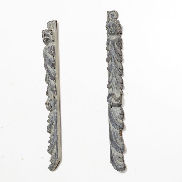 A pair of Baroque decorative elements, 18th Century.
