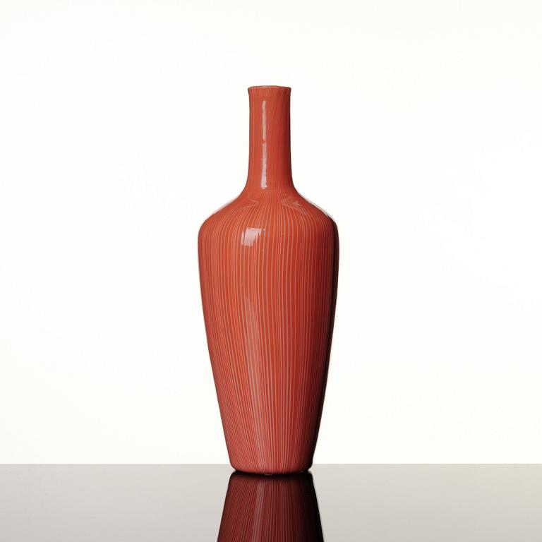 Carlo Scarpa, a 'Tessuto velato' glass vase, Venini, Murano, Italy 1950-60s.