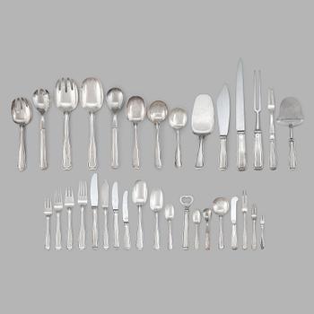 174. Georg Jensen, a set of 170 pcs of sterling "Old Danish" flatware, Copenhagen post 1945.