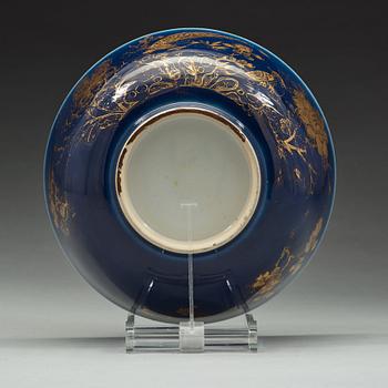 A 'powder blue' punch bowl, Qing dynasty, Qianlong (1736-95).