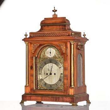 A George III mahogany and brass-mounted bracket clock marked Eardley Norton (active 1762-1794).