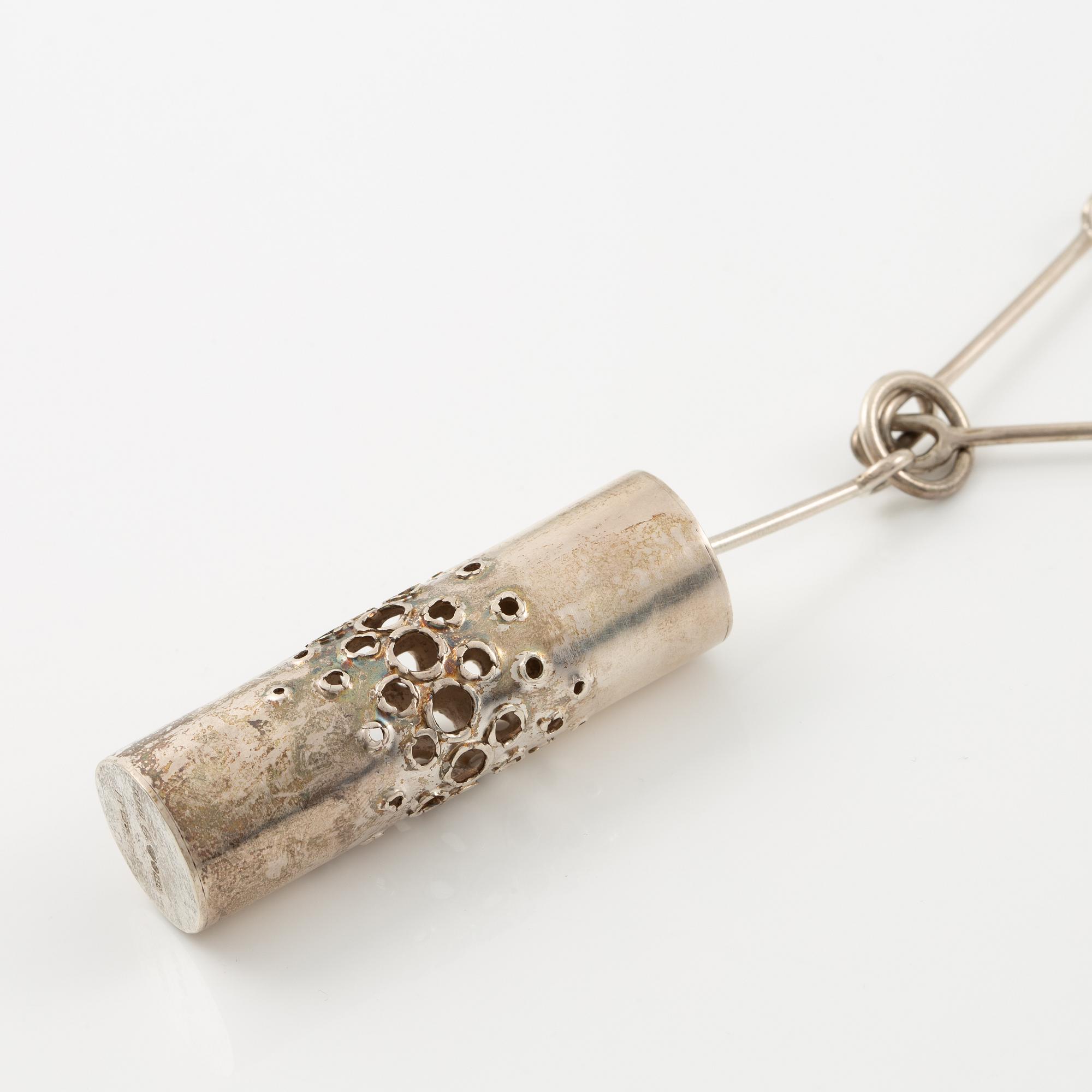 Lars Arby, two necklaces, sterling silver, Gothenburg 1965 and 1967.