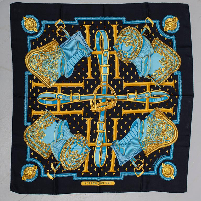 HERMÈS, "Selles a Housse", scarf.