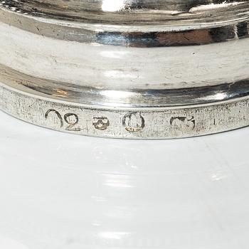 Kyrkdosor, tre stycken, silver, 17-1800-tal.