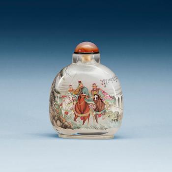 1377. A large inside painted glass snuff bottle, 20th Century.
