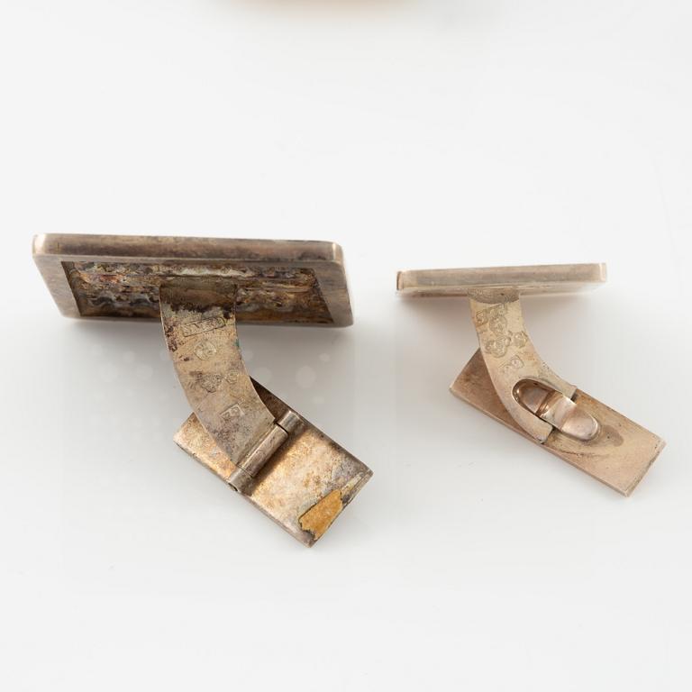 Lars Arby, fyra par manschettknappar, sterlingsilver, Göteborg 1966. 1967 och 1976.