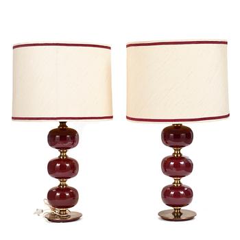 BORDSLAMPOR, ett par, AB Stilarmatur, Tranås, 1900-talets andra hälft.