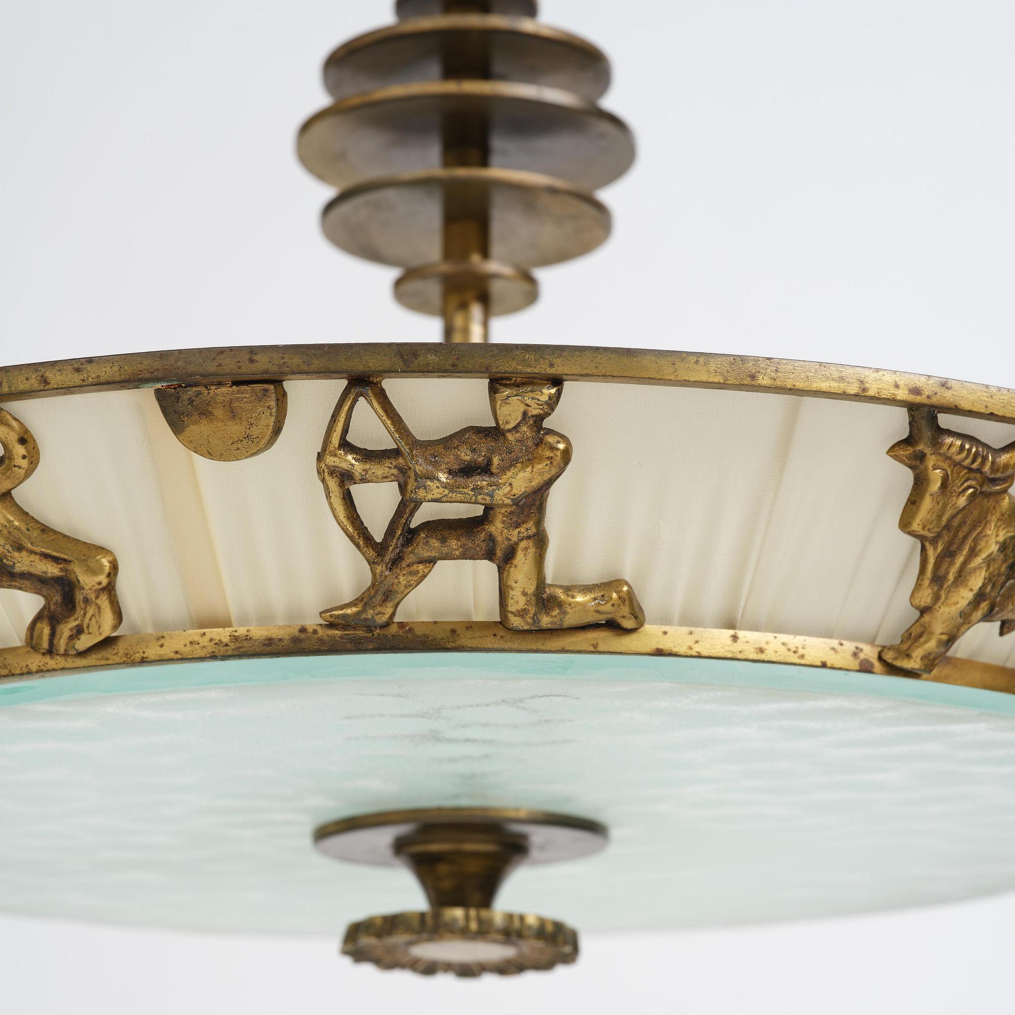 Bröderna Malmströms Metallvarufabrik, a ceiling lamp model "1566", Malmö, 1940s.