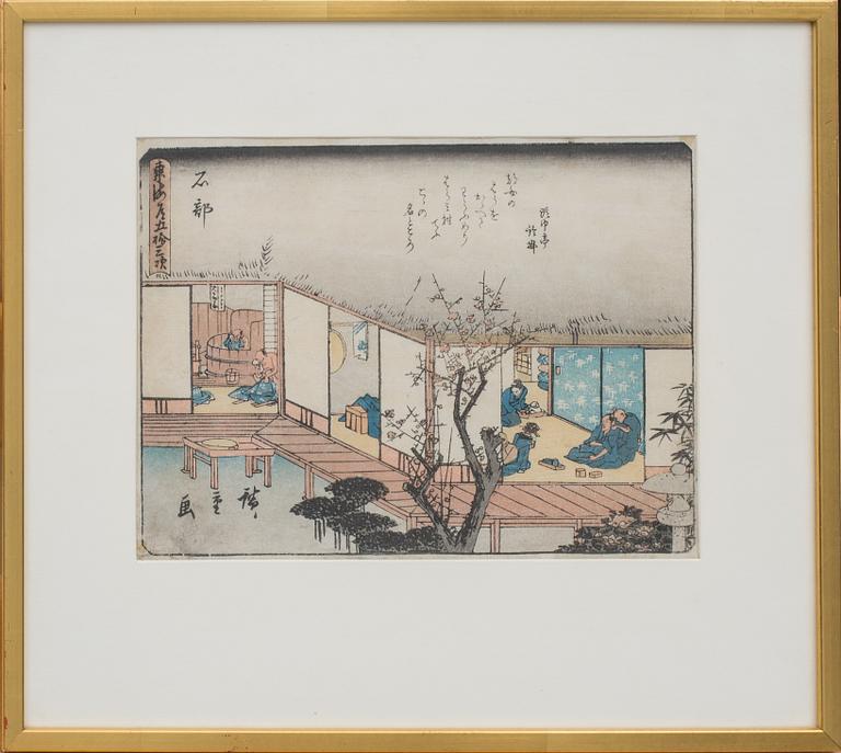 ANDO UTAGAWA HIROSHIGE, färgträsnitt, signerat i trycket, 1800-tal.