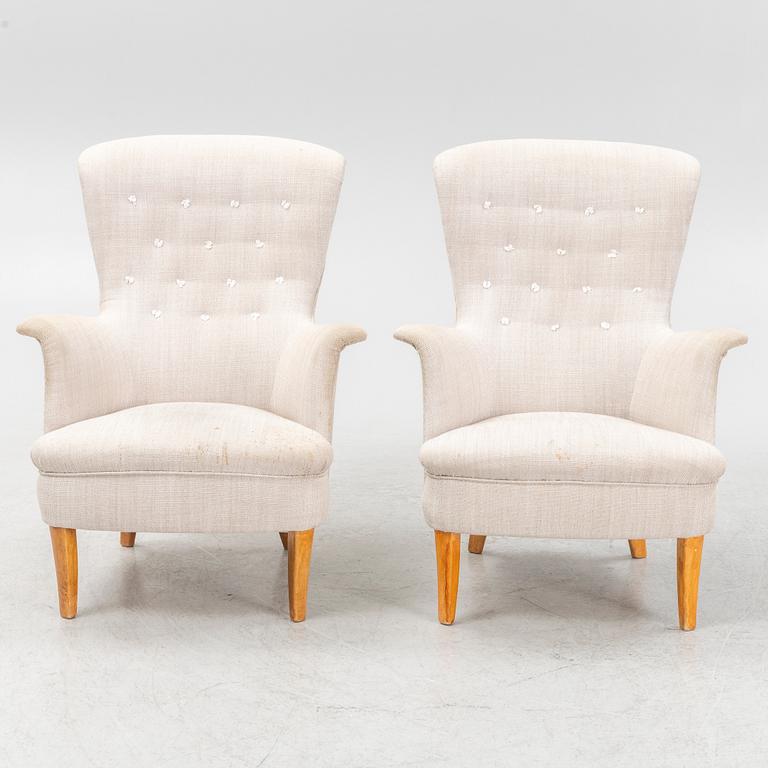 Carl Malmsten, fåtöljer, ett par, "Gamla stan".