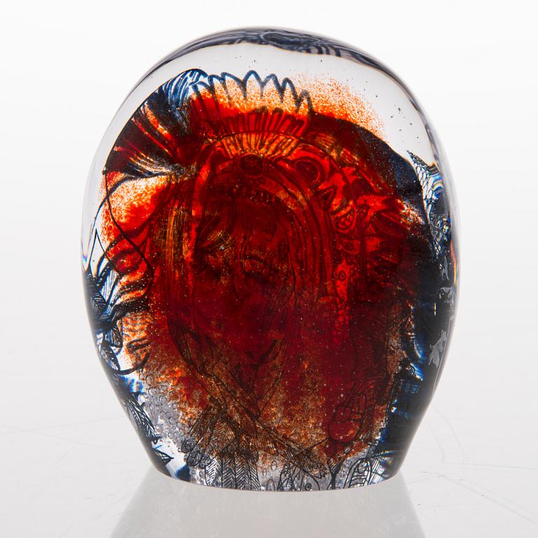 A graal glass sculpture signed Sini Majuri 2016.