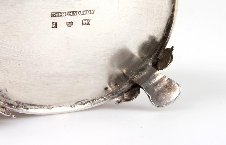KAFFESERVIS, 3 delar, silver B Erlandsson, Göteborg, 1890-tal, ca 570 g.