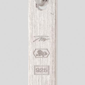 Tapio Wirkkala, a pair of earrings "Moon Crescent", sterling silver, for Kultakeskus.