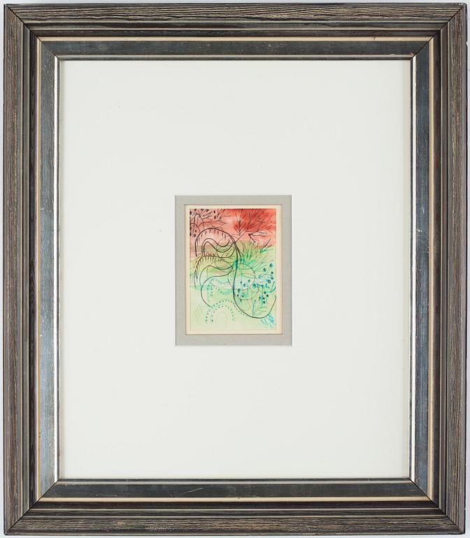 Nell Walden, mixed media on paper, signed and dated -68.