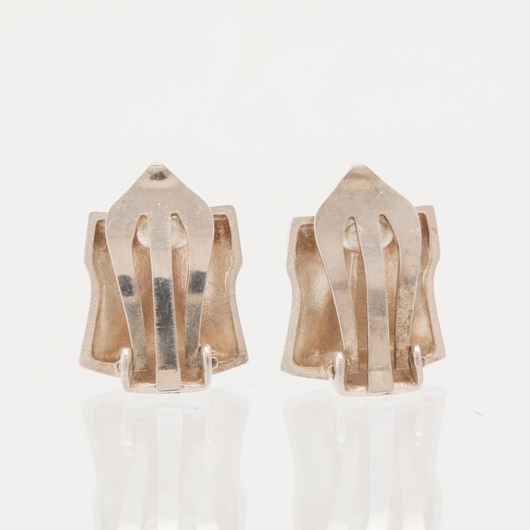 Björn Weckström, earrings "Muletta" silver, Lapponia 1984.