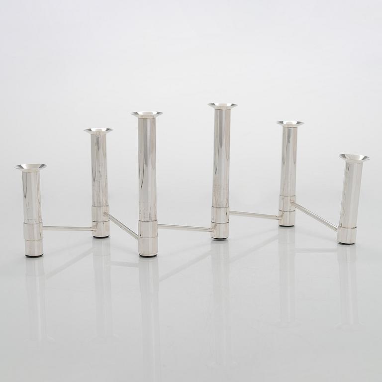 Tapio Wirkkala, a 'Nonstop' silver candelabrum, TW 432, numbered 74/90, for Kultakeskus, Hämeenlinna 2007.