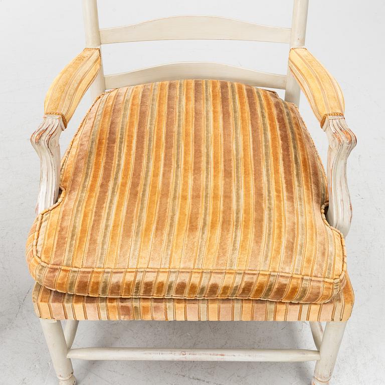 Armchairs, a pair, 'Gripsholm Armchair no. 53', SO Larsson Stilmöbler, second half of the 20th century.