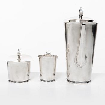 A three piece silver coffee-set, design Vera Ferngren, Guldsmedsaktiebolaget, Stockholm, Sweden 1964-1967.