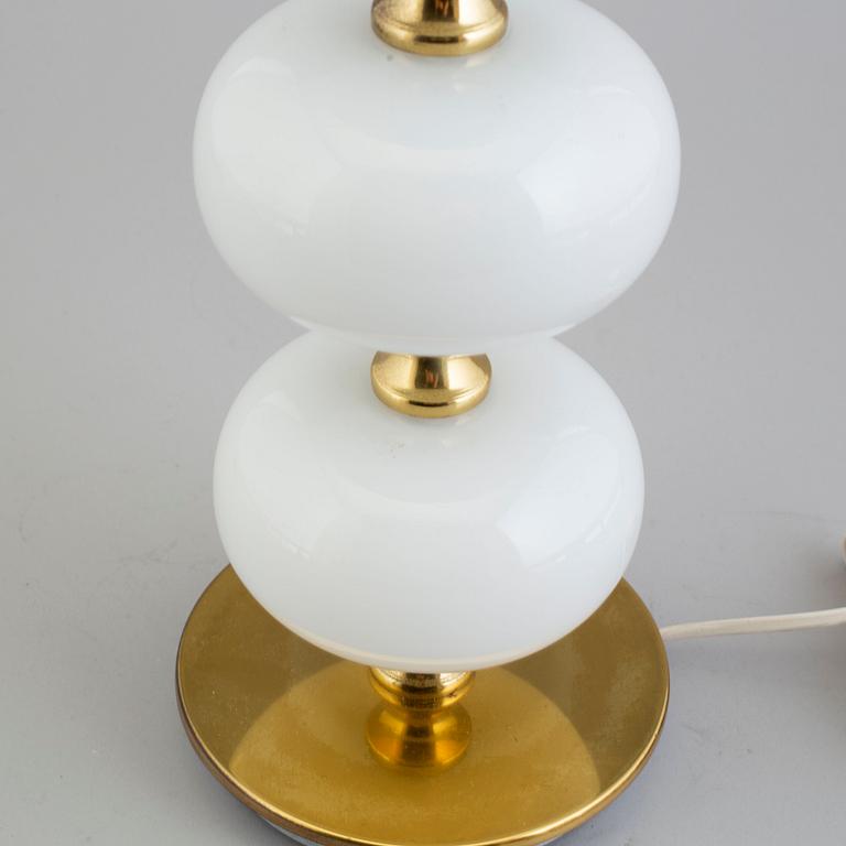 A glass and metal table light from Stilarmatur, Tranås, 1960's/70's.