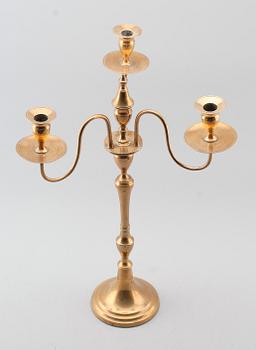 KANDELABER, mässing, Nyköpings Mässingsbruk, 1800-/1900-tal.
