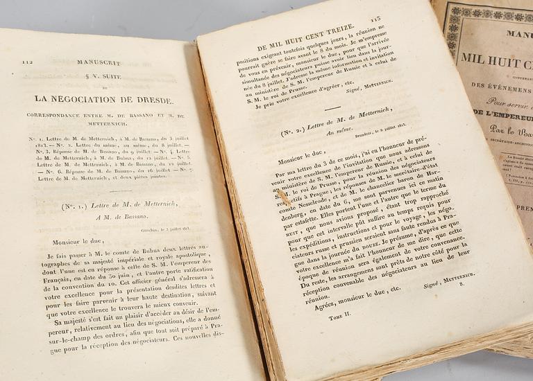 BÖCKER, 4 volymer, "Manuscrit de mil huit cent...", Agathon Jean François Fain, 1825 och 1827.