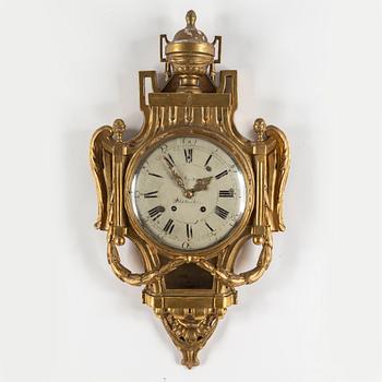 A Gustavian wall clock, dial signed Petter Lundmark, Stockholm. Late 18th century.