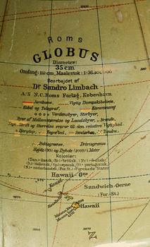 JORDGLOG I BENSTÄLLNING. 1900-tal "Globus". Danmark.