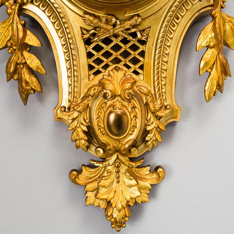 A wall clock, Japy Frères, France, late 19th century.