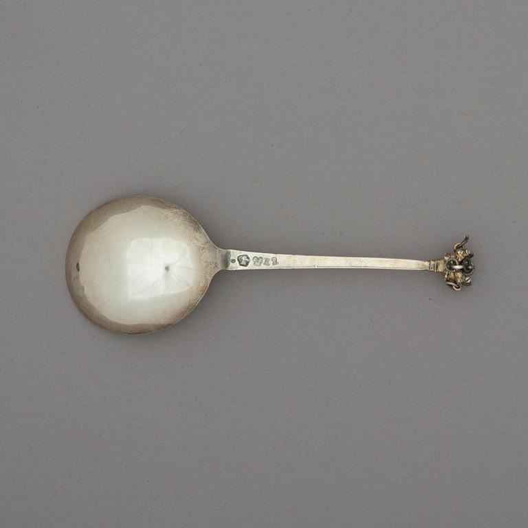 A Swedish 18th century parcel-gilt spoon, marks of Cristoffer Bauman, Stockholm Hudiksvall 1787.