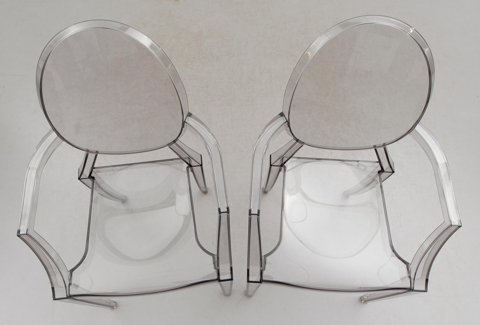KARMSTOLAR, 1 par, "Louis Ghost", Philippe Starck för Kartell, 1900-/2000-tal.