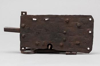LOCK, with key, iron, 1800/1900th century,