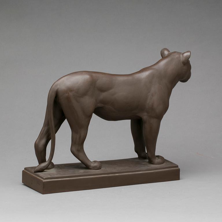 SKULPTUR, stengods, A. Gaul, Meissen Böttgersteinzeug. ca 1925.