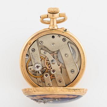 Mormorsur, med emalj och rosenslipade diamanter, 27 mm.