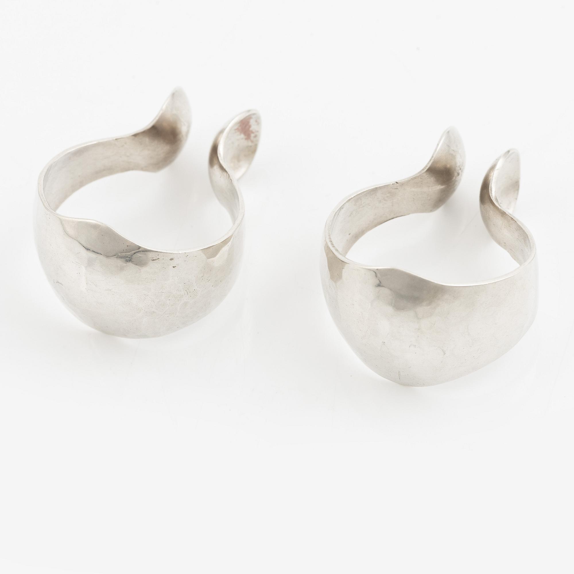 Sven-Erik Högberg, a pair of earrings, silver, Gothenburg 1977.