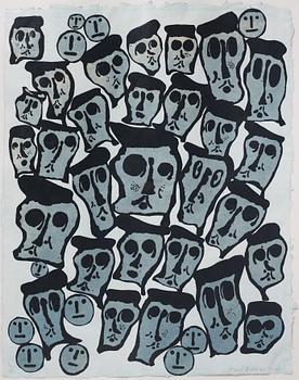 Donald Baechler, träsnitt med relief. Signerad, daterad 1990 och numrerad 6/35.