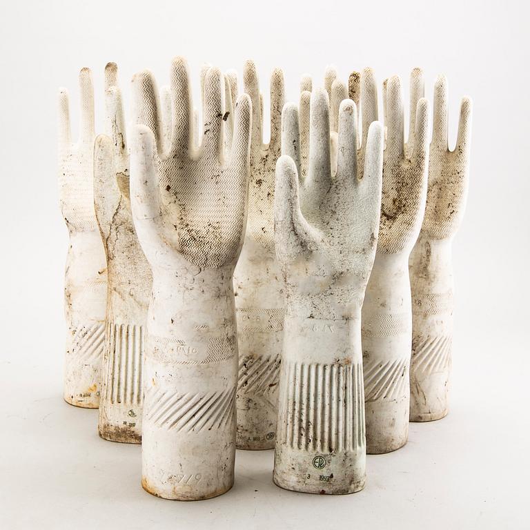 Glove molds, 9 pcs, France around 2000.