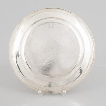 An Austrian silver dish, mark of Ignaz Sebastian Würth (b 1746, active 1768 - 1834), Vienna, 1796.