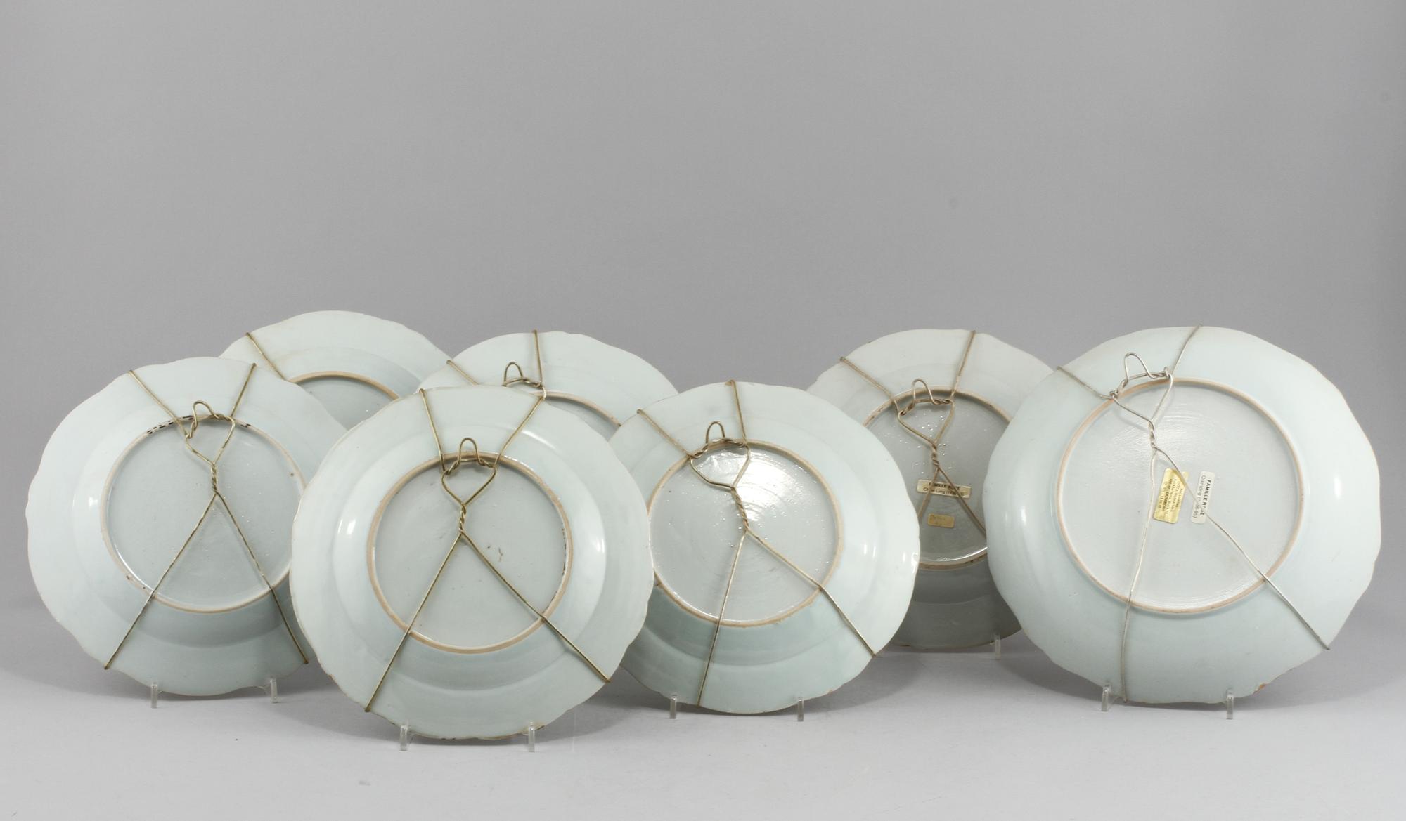 PARTI PORSLIN, 9 delar, Kina, 1700-tal.
